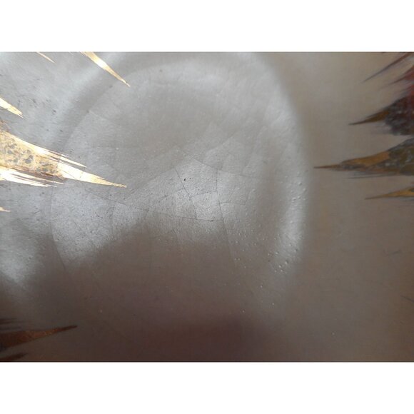 Vintage MCM Gold cream Pottery Ash Tray Trinket dish Ashtray - Estate Find - Picture 2 of 3